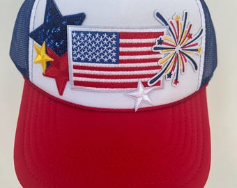 American Flag Patriotic Patch Hat