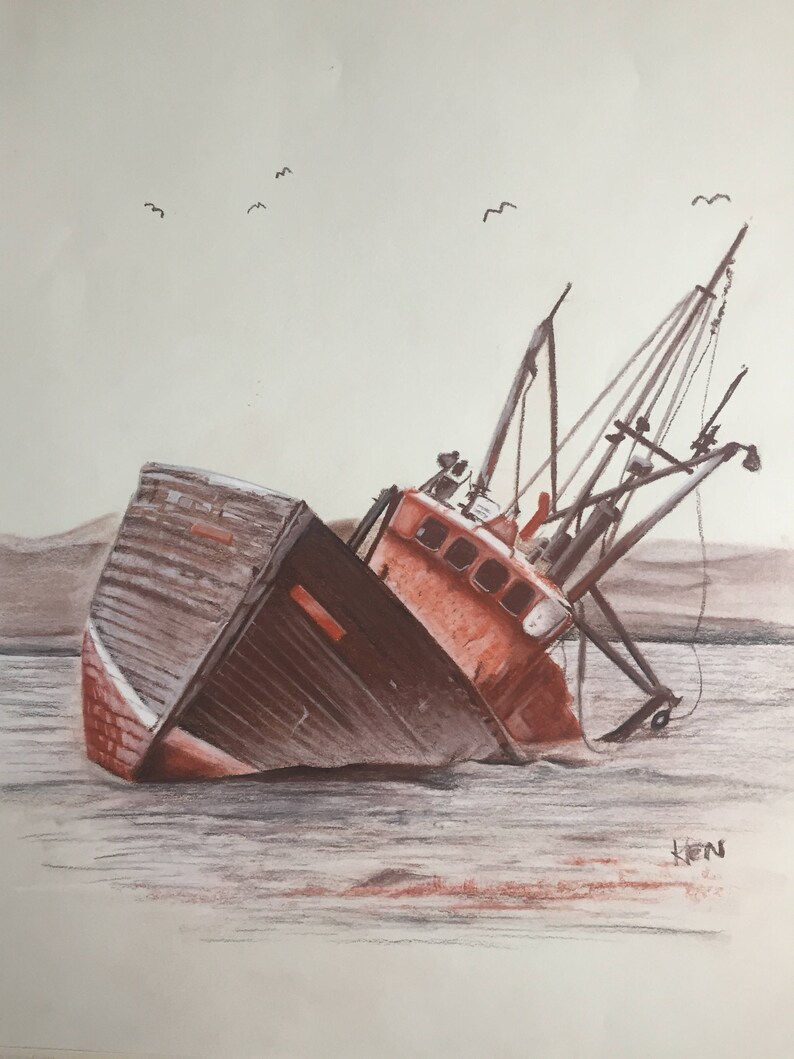 Antique Sunken Fishing Boat