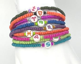 Zodiac | One Stackable Seed Bead Stretch Bracelet