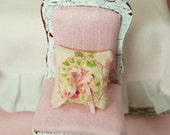 Dollhouse Accent Pillow So Shabby Chic Peachy Pink with Bow
