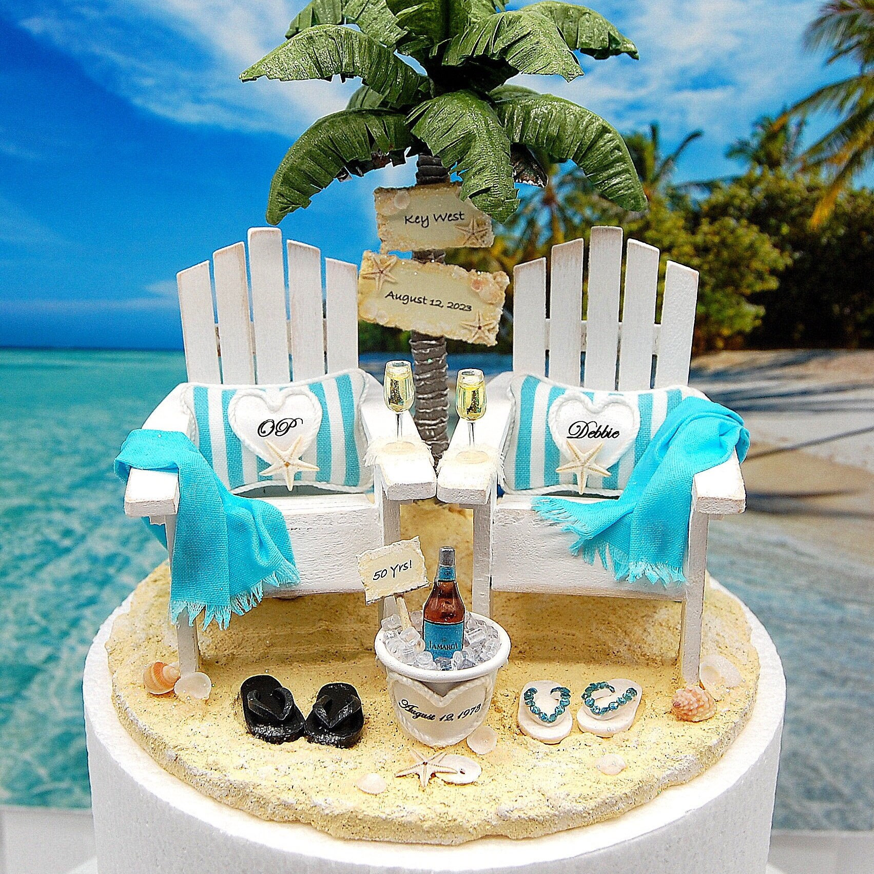 Innovative Beach Theme Cake for a Summer Party in New Zealand