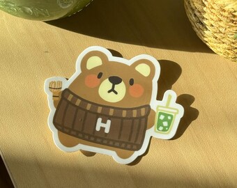 adesivo de urso matcha