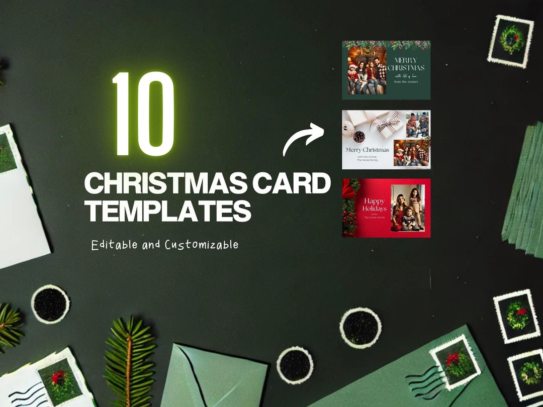 Editable Christmas Card Templates | 10 Unique Holiday Designs ...