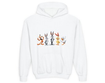 Sudadera con capucha juvenil de Looney Tunes: sudadera acogedora con dibujos animados, regalo genial para niños, sudadera divertida, ideal para cumpleaños, ropa informal.