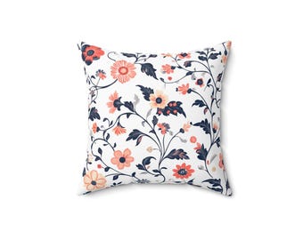 Floral Elegance, Spun Polyester Square Pillow