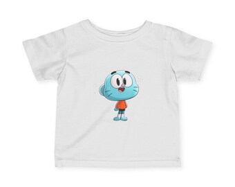 Camiseta infantil con el personaje de Gumball, ropa de dibujos animados para niños pequeños