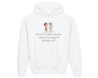 Sudadera juvenil con capucha para entusiastas de la IA: sudadera con cita divertida sobre IA