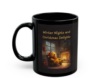 Taza negra "Noches de invierno y delicias navideñas" (325 ml y 400 ml)
