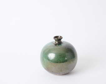 Small Majolica Turquoise Pottery vase