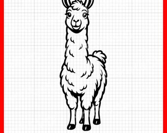 Lama SVG | Niedliches Lama SVG | Alpaka SVG | Bauernhof Clipart | Cricut & Laser Cut Dateien | Digitaler Download
