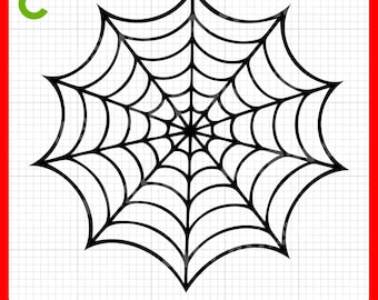 Può includere: Un disegno di ragnatela nera su sfondo a griglia bianca, perfetto per Halloween o lavori creativi spettrali. La ragnatela è una grafica vettoriale dettagliata con linee radiali e un centro. Include opzioni di file: .SVG .PNG .PDF .EPS.