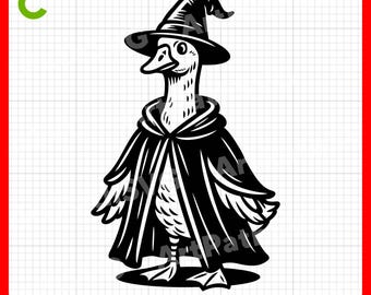 Witch Goose SVG | Halloween Goose Clipart | Funny Goose SVG | Wizard Goose SVG | Cricut & Laser Cut Files | Digital Download