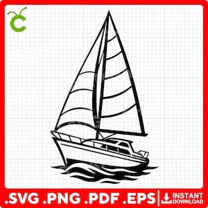 Yacht SVG | Sailboat SVG | Nautical Clipart | Ocean Adventure SVG | Cricut & Laser Cut Files | Digital Download