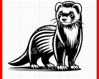 Furet debout SVG, furet SVG, mignon furet SVG pour Cricut - fichiers svg, pdf, png, eps - parfait pour les autocollants en vinyle, la décoration et les t-shirts.