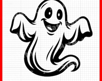 Cute Ghost SVG | Friendly Ghost SVG | Halloween Clipart | Ghost Design SVG | Cricut & Laser Cut Files | Digital Download