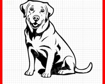 Labrador Retriever Dog Sitting SVG, Labrador SVG for Cricut – svg, pdf, png, eps files – Perfect for Vinyl Stickers, Decor, and T-Shirts.