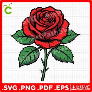 Red Rose Flower Layered SVG for Cricut – svg, pdf, png, eps files – Perfect for Vinyl Stickers, Decor, and T-Shirts.