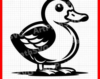 Duck Cartoon Design SVG for Cricut – svg, pdf, png, eps files – Perfect for Vinyl Stickers, Decor, and T-Shirts.