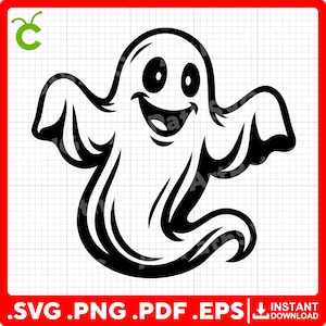 Süßer Geist SVG | Freundlicher Geist SVG | Halloween Clipart | Geist-Design SVG | Cricut & Laser Cut Dateien | Digitaler Download