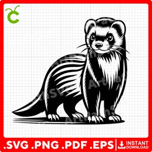 Ferret Standing SVG, Ferret SVG, Cute Ferret SVG for Cricut – svg, pdf, png, eps files – Perfect for Vinyl Stickers, Decor, and T-Shirts.