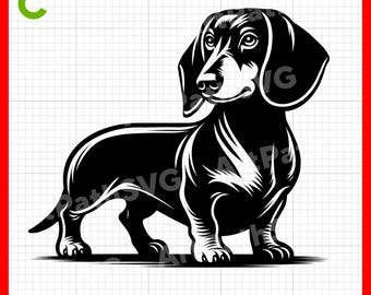 Dachshund Dog SVG, Cute Dachshund for Cricut – svg, pdf, png, eps files – Perfect for Vinyl Stickers, Decor, and T-Shirts.
