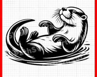 Süßer Otter SVG, Otter für Cricut - svg, pdf, png, eps Dateien - Perfekt für Vinyl-Aufkleber, Dekor und T-Shirts.