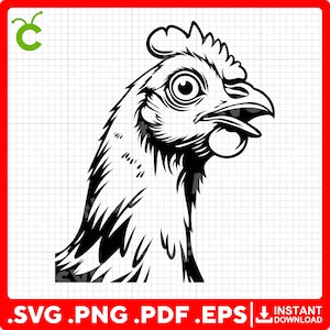 Chicken Head SVG, Poultry Sign, Farm Animal SVG for Cricut – svg, pdf, png, eps files – Perfect for Vinyl Stickers, Decor, and T-Shirts.