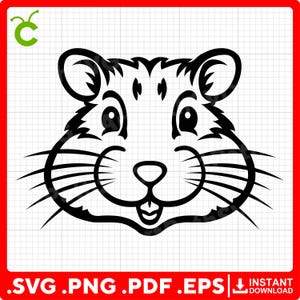 Hamsterkopf SVG für Cricut - svg-, pdf-, png-, eps-Dateien - Perfekt für Vinyl-Aufkleber, Dekor und T-Shirts.