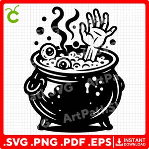 Cauldron SVG | Witches Cauldron SVG | Halloween Cauldron Clipart | Spooky Pot SVG | Cricut & Laser Cut Files | Digital Download
