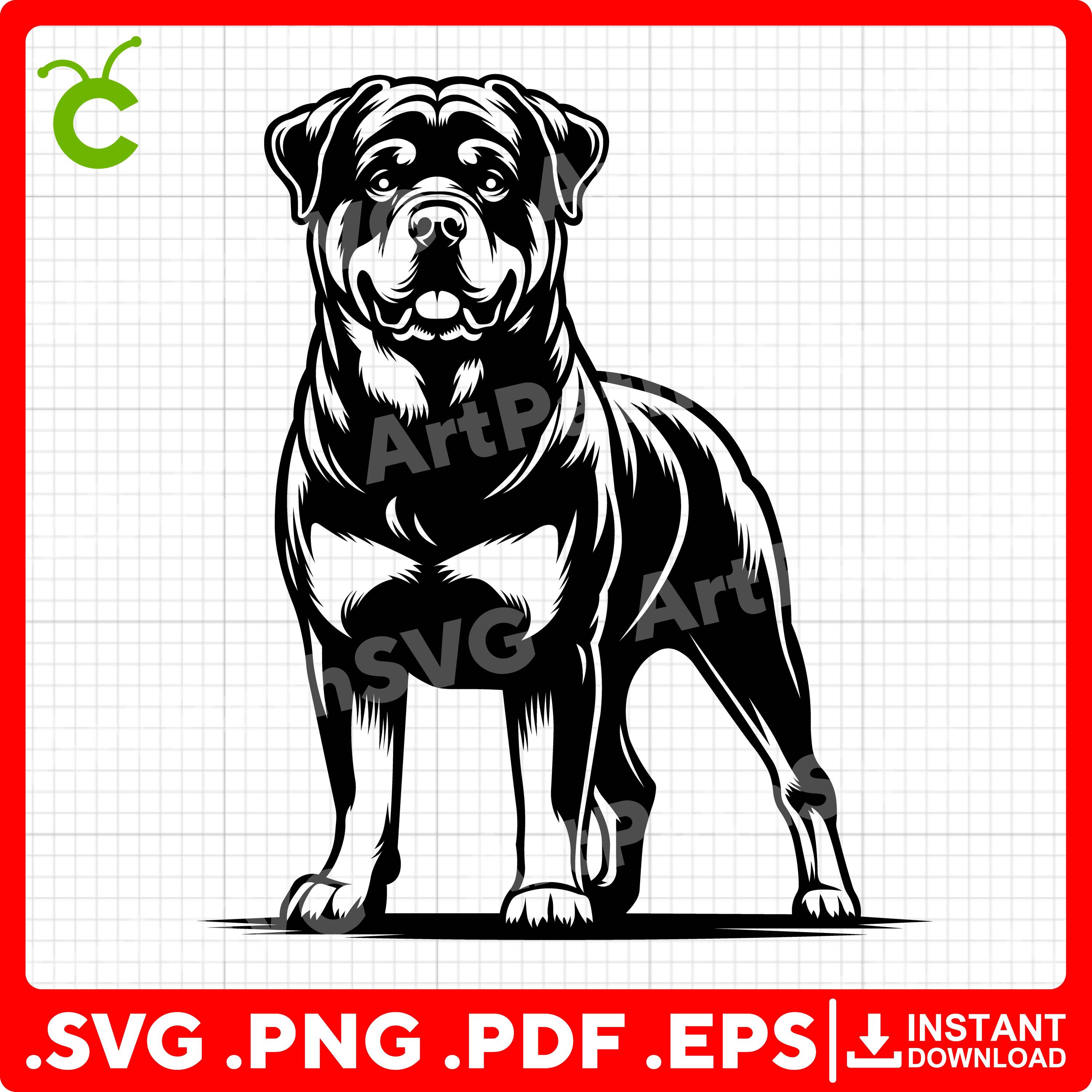 Free Rottweiler Svg Files Rottweiler Dog SVG for Cricut – Svg, Pdf, Png, Eps Files – Perfect for ...