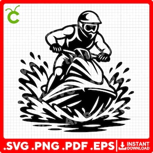 Jet Ski SVG | Jet Ski Rider SVG | Water Sports Clipart | Summer Beach SVG | Cricut & Laser Cut Files | Digital Download
