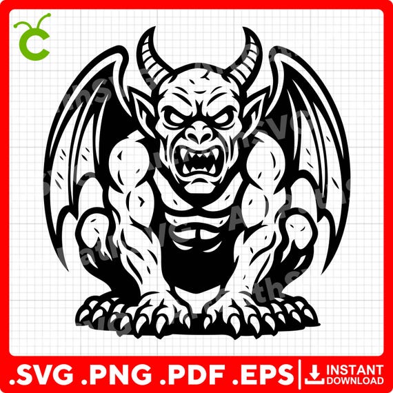 Gargoyle SVG | Gothic Gargoyle Clipart | Scary Gargoyle SVG