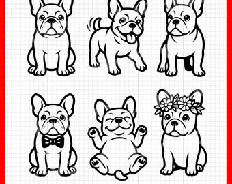French Bulldog Bundle SVG | 6 Cute Frenchie Designs | French Bulldog | Cricut & Laser Cut Files | Digital Download