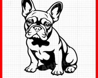 Cute French Bulldog Sitting SVG for Cricut – svg, pdf, png, eps files – Perfect for Vinyl Stickers, Decor, and T-Shirts.