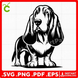 Basset Hound Dog SVG for Cricut – svg, pdf, png, eps files – Perfect for Vinyl Stickers, Decor, and T-Shirts.