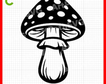 Paddenstoel-SVG | Paddenstoel-clipart | Bospaddestoel SVG | Cricut & lasergesneden bestanden | Digitale download
