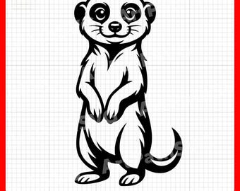 Erdmännchen SVG | Erdmännchen Clipart | Wildtiere SVG | Stehende Erdmännchen SVG | Cricut & Laser Cut Dateien | Digitaler Download