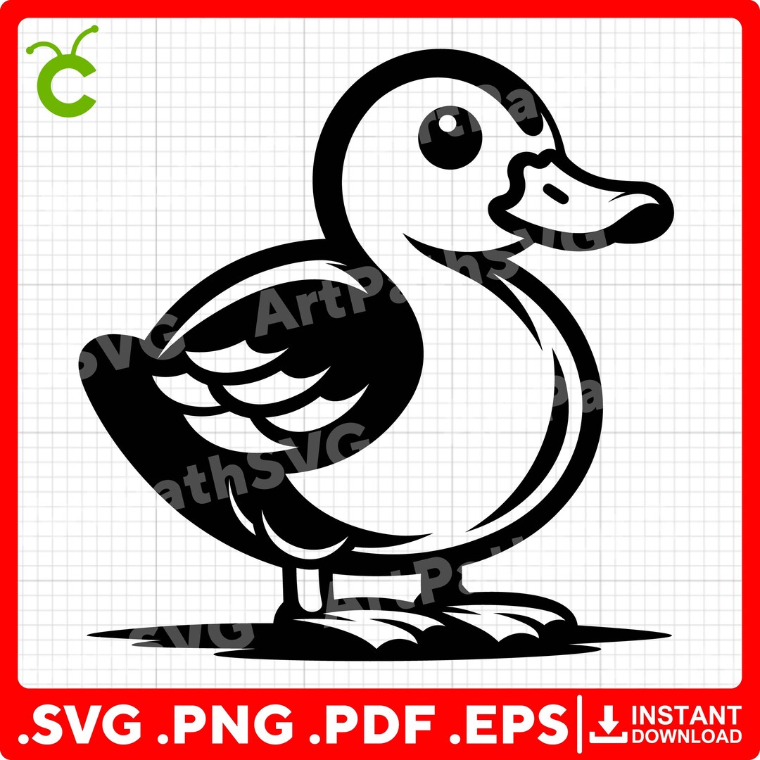 Duck Cartoon Design SVG for Cricut – Svg, Pdf, Png, Eps Files – Perfect ...