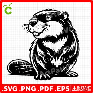 Cute Beaver SVG, Happy Beaver Clip Art, Beaver SVG for Cricut – svg, pdf, png, eps files – Perfect for Vinyl Stickers, Decor, and T-Shirts.