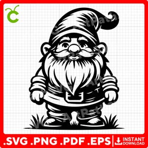 Garden Gnome SVG | Gnome Clipart | Whimsical Garden Gnome SVG | Fantasy Character SVG | Cricut & Laser Cut Files | Digital Download