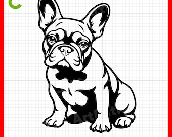 Cute French Bulldog Sitting SVG for Cricut – svg, pdf, png, eps files – Perfect for Vinyl Stickers, Decor, and T-Shirts.