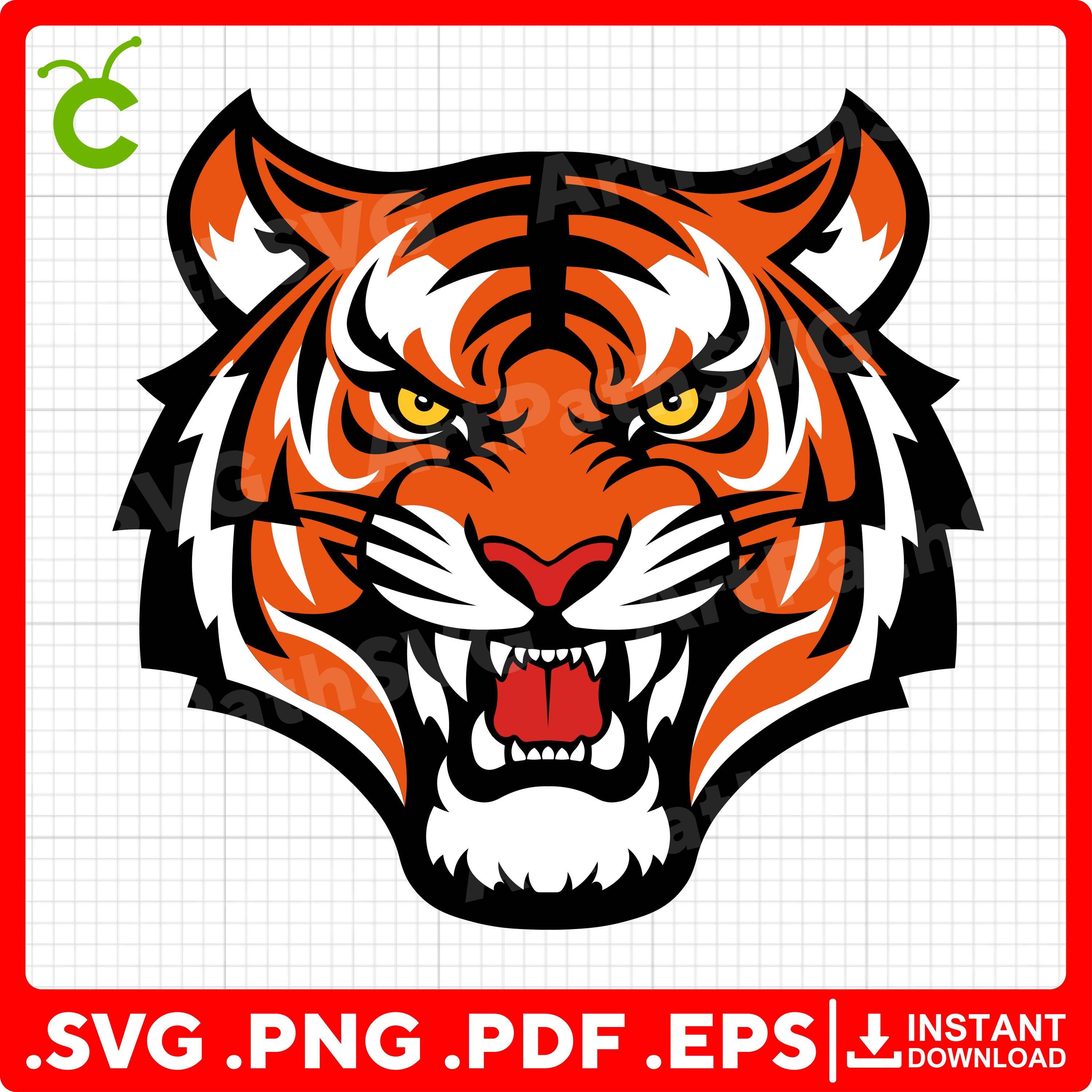 Tiger Head Roar SVG for Cricut – svg, pdf, png, eps files – Perfect for Vinyl Stickers, Decor, and T-Shirts.
