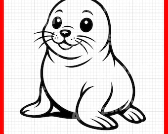 Baby Seal SVG | Cute Seal Clipart | Adorable Seal SVG | Cricut & Laser Cut Files | Digital Download