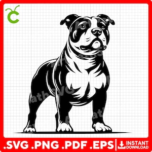 Pitbull Dog SVG, American Bully SVG for Cricut – svg, pdf, png, eps files – Perfect for Vinyl Stickers, Decor, and T-Shirts.
