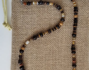 Men's Brown Wooden Beaded Necklace