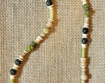 Men's Irish Jasper Jade Gemstone Beaded Necklace