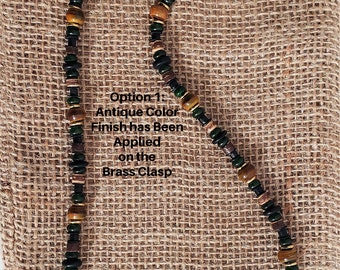 Men's Black Irish Gemstone Beaded Necklace