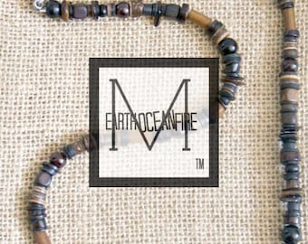 Men's Dark Garnet Beaded Necklace