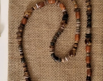 Men's Buri Beaded Tribal Beach Necklace