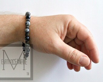 Men's Gray Stone Bracelet